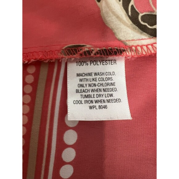 JM Collection Blouse Plus 14W Orange Floral Button Down 3/4 Sleeve Chiffon Top - Picture 9 of 10